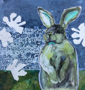 C43 - Rabbits whisper, 27x27cm